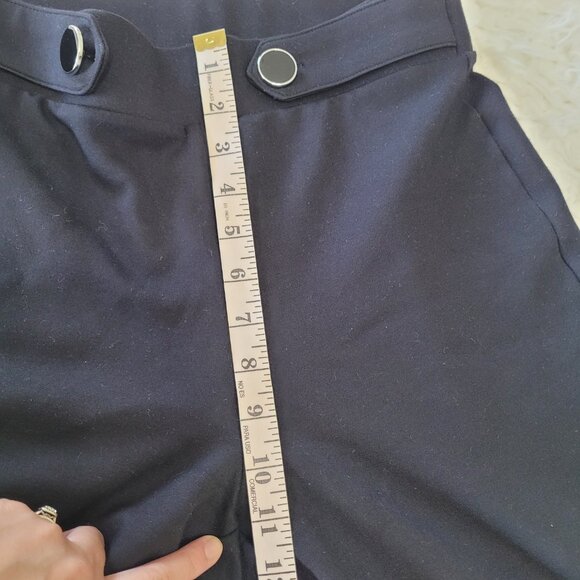 Tahari Wide Leg Stretch Crop Pants Slacks Sz M Black - Picture 5 of 7